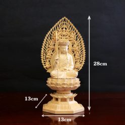 Tượng Đức Địa Tạng Vương Bằng Gỗ Bách, Cao 28cm (Cả Lá Đề) 5 Tuong Duc Dia Tang Vuong Bang Go Bach Cao 28cm Ca La De 5