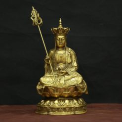 Tượng Đức Địa Tạng Vương Chất Liệu Đồng Vàng, Cao 20cm – 25cm 1 Tuong Duc Dia Tang Vuong Chat Lieu Dong Vang Cao 20cm – 25cm 1