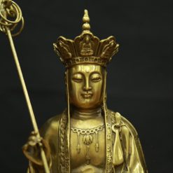 Tượng Đức Địa Tạng Vương Chất Liệu Đồng Vàng, Cao 20cm – 25cm 6 Tuong Duc Dia Tang Vuong Chat Lieu Dong Vang Cao 20cm – 25cm 2