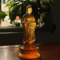 Tượng Đức Địa Tạng Vương Chất Liệu Lưu Ly, Cao 18.5cm 6 Tuong Duc Dia Tang Vuong Chat Lieu Luu Ly Cao 18.5cm 3
