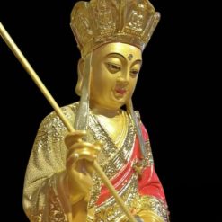 Tượng Đức Địa Tạng Vương, Composit Áo Đỏ Mạ Cát, Cao 30cm 1 Tuong Duc Dia Tang Vuong Composit Ao Do Ma Cat Cao 30cm 4