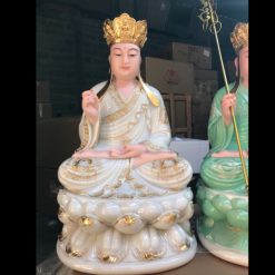 Tuong Duc Dia Tang Vuong Ngoi Bot Da Trang Vien Vang Noi Cao 48cm 1