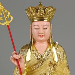 Tượng Đức Địa Tạng Vương Ngồi Chất Liệu Composit Mạ Cát, Cao 40cm 4 Tuong Duc Dia Tang Vuong Ngoi Chat Lieu Composit Ma Cat Cao 40cm 4