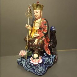 Tượng Đức Địa Tạng Vương Ngồi Non Nước, Composit Sơn Cao Cấp Cổ, Cao 41cm 3 Tuong Duc Dia Tang Vuong Ngoi Non Nuoc Composit Son Cao Cap Co Cao 41cm 4
