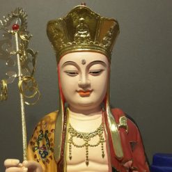 Tượng Đức Địa Tạng Vương Ngồi Non Nước, Composit Sơn Cao Cấp Cổ, Cao 41cm 2 Tuong Duc Dia Tang Vuong Ngoi Non Nuoc Composit Son Cao Cap Co Cao 41cm 5