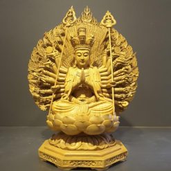 Tượng Đức QuanÂm Nghìn Tay Nghìn Mắt (Thiên Thủ Thiên Nhãn) Ngồi, Nguyên Màu Gỗ, 41cm 3 Tuong Duc QuanAm Nghin Tay Nghin Mat Thien Thu Thien Nhan Ngoi Nguyen Mau Go 41cm 5
