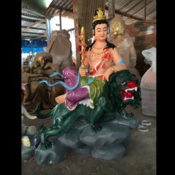 Tượng Đức Văn Thù – Phổ Hiền Cưỡi Thú Bằng Composit, Cao 90cm 1 Tuong Duc Van Thu – Pho Hien Cuoi Thu Bang Composit Cao 90cm 1