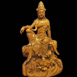 Tượng Gỗ Quan Âm Tự Tại Ngồi, Gỗ Viền Vàng 998, Cao 134cm 4 Tượng Gỗ Quan Âm Tự Tại Ngồi, Gỗ Viền Vàng 998, Cao 134cm (1)