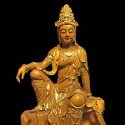 Tượng Gỗ Quan Âm Tự Tại Ngồi, Gỗ Viền Vàng 998, Cao 134cm 3 Tượng Gỗ Quan Âm Tự Tại Ngồi, Gỗ Viền Vàng 998, Cao 134cm (1)