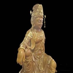 Tượng Gỗ Quan Âm Tự Tại Ngồi, Gỗ Viền Vàng 998, Cao 134cm 8 Tượng Gỗ Quan Âm Tự Tại Ngồi, Gỗ Viền Vàng 998, Cao 134cm (1)