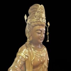 Tượng Gỗ Quan Âm Tự Tại Ngồi, Gỗ Viền Vàng 998, Cao 134cm 6 Tượng Gỗ Quan Âm Tự Tại Ngồi, Gỗ Viền Vàng 998, Cao 134cm (1)