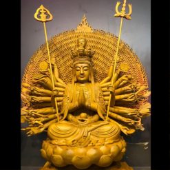 Tuong Go QuanAm Nghin Tay Nghin Mat Thien Thu Thien Nhan Ngoi Go Son Mau Go Cao 91cm 2