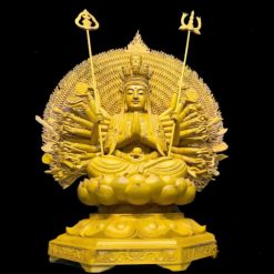 Tuong Go QuanAm Nghin Tay Nghin Mat Thien Thu Thien Nhan Ngoi Go Son Mau Go Cao 91cm 9