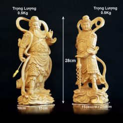 Tuong Ho Phap Quan Cong Vi Da Bang Go Bach Cao 28cm 10