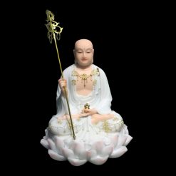 Tượng Ngài Địa Tạng Ngồi, Bột Đá Trắng Da Hồng Viền Vàng, Cao 48cm 9 Tuong Ngai Dia Tang Ngoi Bot Da Trang Da Hong Vien Vang Cao 48cm 3