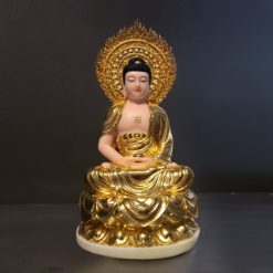 Tuong Phat A Di Da Ngoi Bang Bot Da Dat Vang 998 Cao 40cm Cao 48cm Tong La De 60cm 2