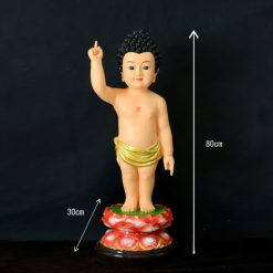 Tuong Phat Dan Sanh Vang Ve Mau Moi Cao 80cm 1