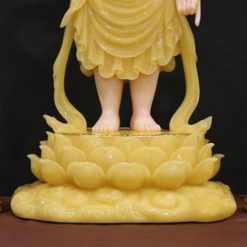 Tượng Phật Đản Sinh Bằng Bột Đá Thạch Anh Mầu Vàng, Cao 65cm 5 Tuong Phat Dan Sinh Bang Bot Da Thach Anh Mau Vang Cao 65cm 3