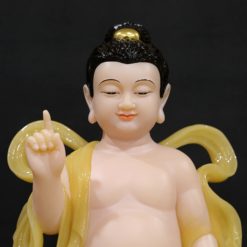 Tượng Phật Đản Sinh Bằng Bột Đá Thạch Anh Mầu Vàng, Cao 65cm 4 Tuong Phat Dan Sinh Bang Bot Da Thach Anh Mau Vang Cao 65cm 4