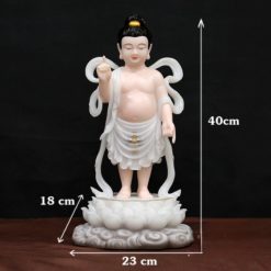 Tuong Phat Dan Sinh Mau Trang Bang Bot Da Cao 40cm 4
