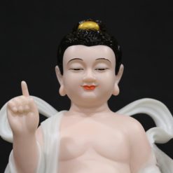 Tượng Phật Đản Sinh Màu Trắng, Bằng Bột Đá, Cao 65cm 5 Tuong Phat Dan Sinh Mau Trang Bang Bot Da Cao 65cm 1