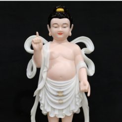 Tượng Phật Đản Sinh Màu Trắng, Bằng Bột Đá, Cao 65cm 3 Tuong Phat Dan Sinh Mau Trang Bang Bot Da Cao 65cm 3