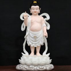 Tượng Phật Đản Sinh Màu Trắng, Bằng Bột Đá, Cao 65cm 1 Tuong Phat Dan Sinh Mau Trang Bang Bot Da Cao 65cm 5