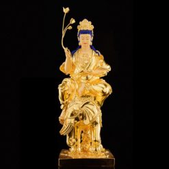 Tượng Phổ Hiền Bồ Tát Bằng Đồng Dát Vàng, Kích Thước 30cm x 52cm x 85cm, Trọng Lượng 50kg 7 Tuong Pho Hien Bo Tat Bang Dong Dat Vang Kich Thuoc 30cm x 52cm x 85cm Trong Luong 50kg 2