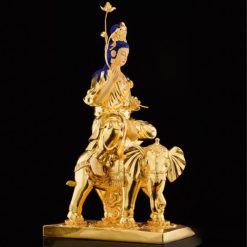 Tượng Phổ Hiền Bồ Tát Bằng Đồng Dát Vàng, Kích Thước 30cm x 52cm x 85cm, Trọng Lượng 50kg 6 Tuong Pho Hien Bo Tat Bang Dong Dat Vang Kich Thuoc 30cm x 52cm x 85cm Trong Luong 50kg 3