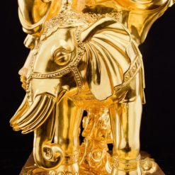 Tượng Phổ Hiền Bồ Tát Bằng Đồng Dát Vàng, Kích Thước 30cm x 52cm x 85cm, Trọng Lượng 50kg 3 Tuong Pho Hien Bo Tat Bang Dong Dat Vang Kich Thuoc 30cm x 52cm x 85cm Trong Luong 50kg 6