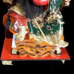 Tượng Quan Công Hộ Pháp Ngồi, Composit Sơn Đỏ, Cao 48cm 1 Tuong Quan Cong Ho Phap Ngoi Composit Son Do Cao 48cm 2