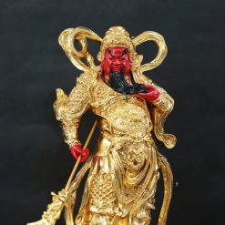 Tượng Quan Công Vi Đà Đứng Hộ Pháp Mạ Sơn Vàng, Đế Vuông, Cao 48cm 2 Tuong Quan Cong Vi Da Dung Ho Phap Ma Son Vang De Vuong Cao 48cm 1