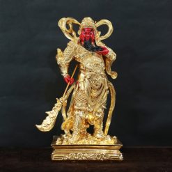 Tượng Quan Công Vi Đà Đứng Hộ Pháp Mạ Sơn Vàng, Đế Vuông, Cao 48cm 11 Tuong Quan Cong Vi Da Dung Ho Phap Ma Son Vang De Vuong Cao 48cm 2