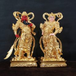 Tượng Quan Công Vi Đà Đứng Hộ Pháp Mạ Sơn Vàng, Đế Vuông, Cao 48cm 7 Tuong Quan Cong Vi Da Dung Ho Phap Ma Son Vang De Vuong Cao 48cm 8