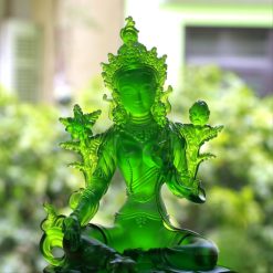 Tượng Tara Bằng Lưu Ly Màu Xanh, Cao 23cm 1 Tuong Tara Bang Luu Ly Mau Xanh Cao 23cm 2