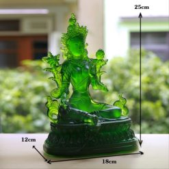 Tượng Tara Bằng Lưu Ly Màu Xanh, Cao 23cm 3 Tuong Tara Bang Luu Ly Mau Xanh Cao 23cm 6