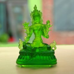 Tượng Tara Bằng Lưu Ly Màu Xanh, Cao 9.5cm 1 Tuong Tara Bang Luu Ly Mau Xanh Cao 9.5cm 1