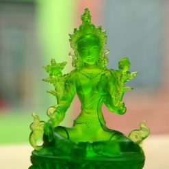 Tượng Tara Bằng Lưu Ly Màu Xanh, Cao 9.5cm 4 Tuong Tara Bang Luu Ly Mau Xanh Cao 9.5cm 4