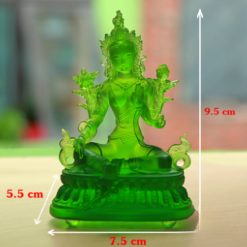 Tượng Tara Bằng Lưu Ly Màu Xanh, Cao 9.5cm 3 Tuong Tara Bang Luu Ly Mau Xanh Cao 9.5cm 5