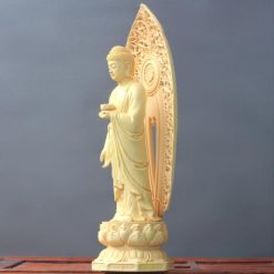 Bộ Tượng Tây Phương Tam Thánh Bằng Gỗ Hoàng Dương Cao 27cm 1 Tuong Tay Phuong Tam Thanh Bang Go Hoang Duong Cao 28cm 2