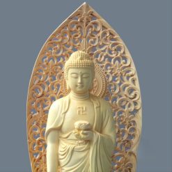 Bộ Tượng Tây Phương Tam Thánh Bằng Gỗ Hoàng Dương Cao 27cm 9 Tuong Tay Phuong Tam Thanh Bang Go Hoang Duong Cao 28cm 9