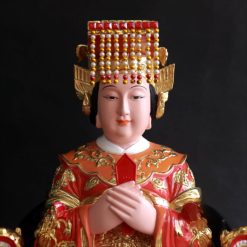 Tượng Thiên Hậu Ngồi Ngai Rồng Áo Đỏ Sơn Mạ Vàng Bằng Composite, Cao 48cm, 66cm 1 Tuong Thien Hau Ngoi Ngai Rong Ao Do Son Ma Vang Bang Composite Cao 48cm 66cm 2