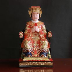 Tượng Thiên Hậu Ngồi Ngai Rồng Áo Đỏ Sơn Mạ Vàng Bằng Composite, Cao 48cm, 66cm 6 Tuong Thien Hau Ngoi Ngai Rong Ao Do Son Ma Vang Bang Composite Cao 48cm 66cm 3