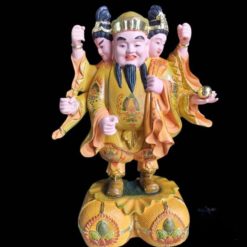 Tuong Tien Hac Thien Nhan 3 Mat Dung Compsit Son Do Cao 35cm 1