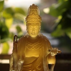 Tượng Văn Thù Bồ Tát Bằng Lưu Ly, Cao 18cm 7 Tuong Van Thu Bo Tat Bang Luu Ly Cao 18cm 3