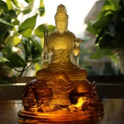 Tượng Văn Thù Bồ Tát Bằng Lưu Ly, Cao 18cm 4 Tuong Van Thu Bo Tat Bang Luu Ly Cao 18cm 6