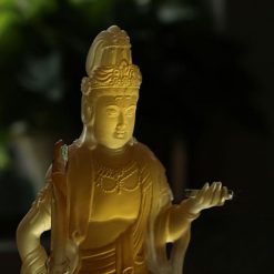 Tượng Văn Thù Bồ Tát Bằng Lưu Ly, Cao 18cm 3 Tuong Van Thu Bo Tat Bang Luu Ly Cao 18cm 7