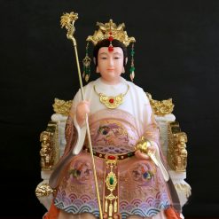 Tượng Vương Mẫu Nương Nương Ngồi Ngai Rồng Bằng Bột Đá Dát Vàng Vẽ Gấm, Cao 40cm, 48cm, 66cm 6 Tuong Vuong Mau Nuong Nuong Ngoi Ngai Rong Bang Bot Da Dat Vang Ve Gam Cao 40cm 48cm 66cm 3