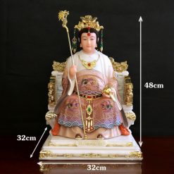 Tượng Vương Mẫu Nương Nương Ngồi Ngai Rồng Bằng Bột Đá Dát Vàng Vẽ Gấm, Cao 40cm, 48cm, 66cm 4 Tuong Vuong Mau Nuong Nuong Ngoi Ngai Rong Bang Bot Da Dat Vang Ve Gam Cao 40cm 48cm 66cm 5