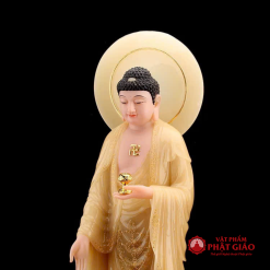 Bộ Tây Phương Tam Thánh Bột Đá Thạch Anh Viền Vàng Có Hào Quang, Cao 48cm 7 bo tay phuong tam thanh bot da thach anh vien vang co hao quang cao 48cm 4